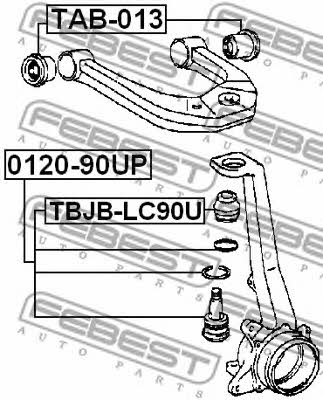 Ball joint boot Febest TBJB-LC90U