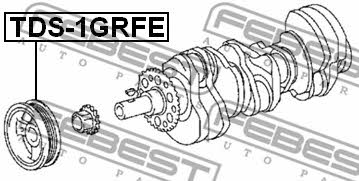 Pulley crankshaft Febest TDS-1GRFE