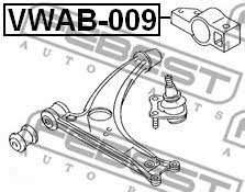 Front lower control arm rear bushing Febest VWAB-009
