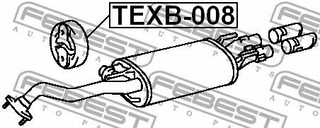 Exhaust mounting pad Febest TEXB-008