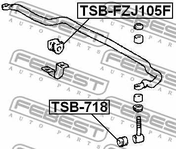 Bush front anti roll bar link Febest TSB-718