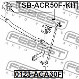 Front stabilizer bush, kit Febest TSB-ACR50F-KIT