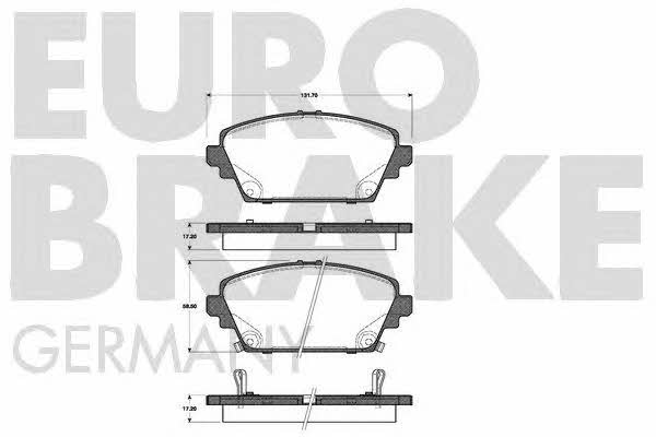 Eurobrake 5502222630 Brake Pad Set, disc brake 5502222630