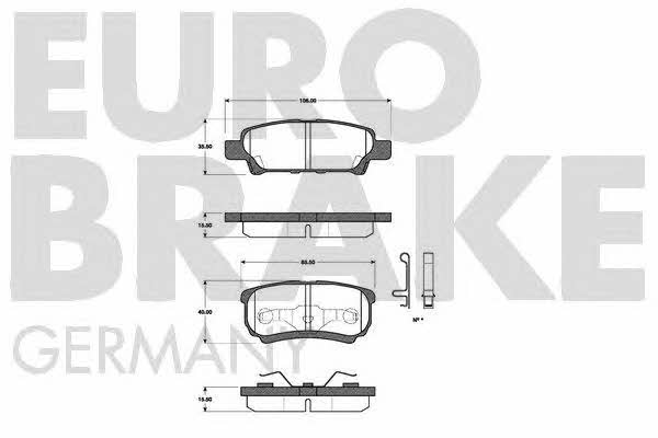 Eurobrake 5502223027 Brake Pad Set, disc brake 5502223027