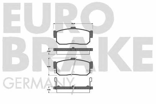 Eurobrake 5502222237 Brake Pad Set, disc brake 5502222237