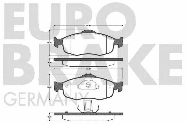 Eurobrake 5502222534 Brake Pad Set, disc brake 5502222534