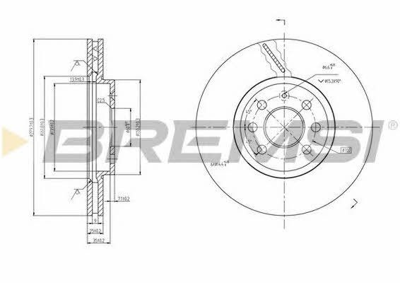 Bremsi DBB236V Front brake disc ventilated DBB236V