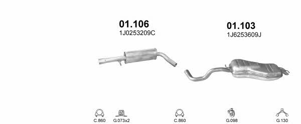  POLMO00001 Exhaust system POLMO00001