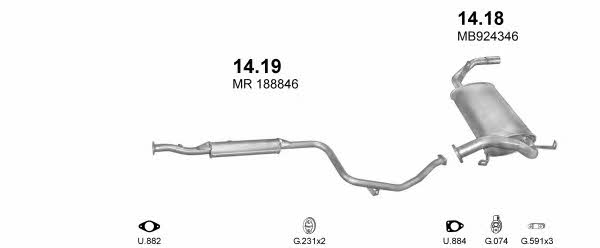 POLMO00442 Exhaust system POLMO00442
