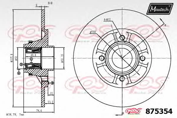 MaxTech 875354.6061 Rear brake disc, non-ventilated 8753546061
