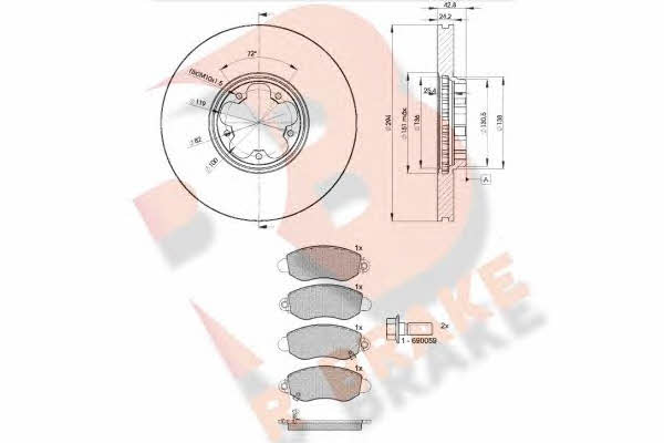  3R13675613 Front ventilated brake discs with pads, set 3R13675613