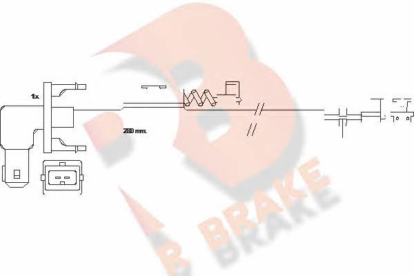 R Brake 610288RB Warning contact, brake pad wear 610288RB