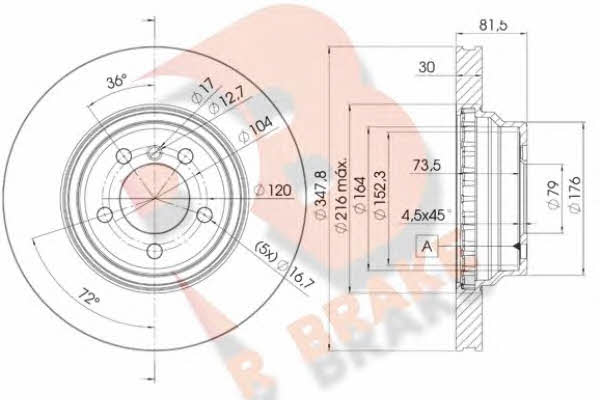 R Brake 78RBD20267 Front brake disc ventilated 78RBD20267