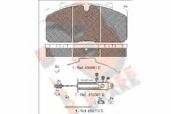 R Brake RB1253-124 Brake Pad Set, disc brake RB1253124