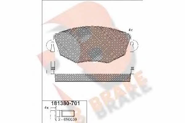 R Brake RB1380-701 Brake Pad Set, disc brake RB1380701