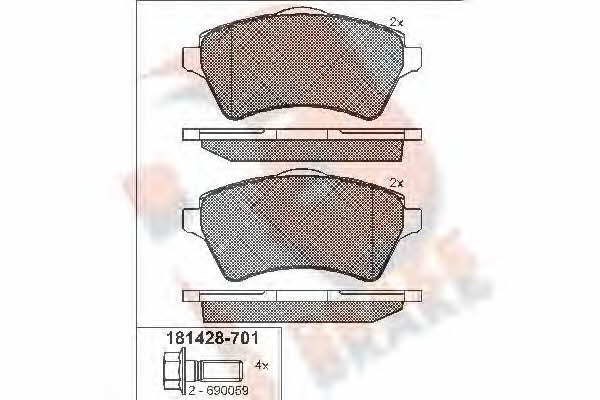 R Brake RB1428-701 Brake Pad Set, disc brake RB1428701