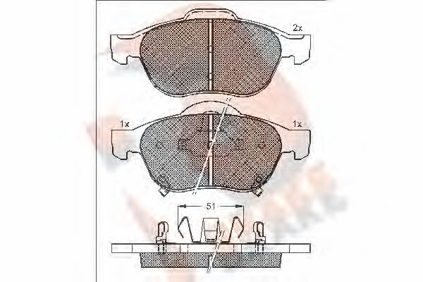 R Brake RB1556 Brake Pad Set, disc brake RB1556