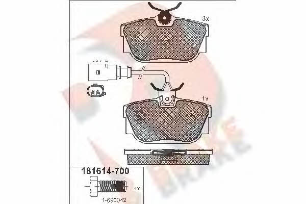 R Brake RB1614-700 Brake Pad Set, disc brake RB1614700