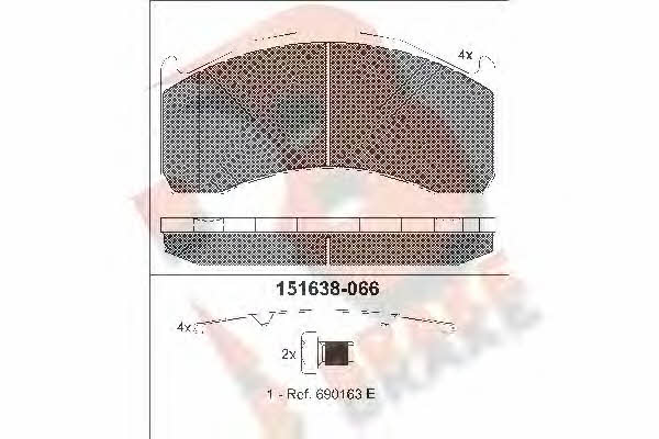 R Brake RB1638-066 Brake Pad Set, disc brake RB1638066