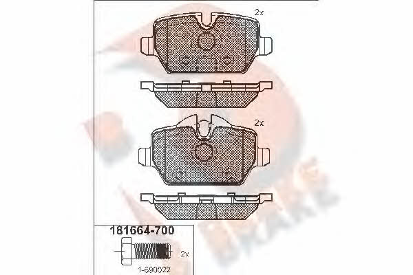 R Brake RB1664-700 Brake Pad Set, disc brake RB1664700