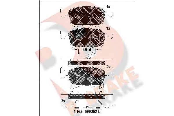 R Brake RB2221 Brake Pad Set, disc brake RB2221