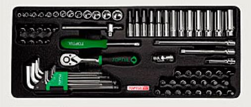 GCAT7202 Toptul Tool kit 1/4 "72 units (in a lodgment)