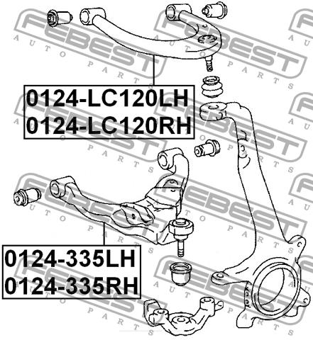 Suspension arm front upper right Febest 0124-LC120RH