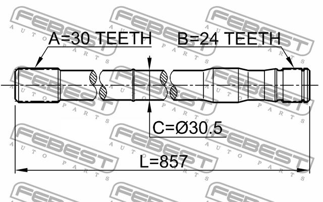 Febest Left axle shaft – price