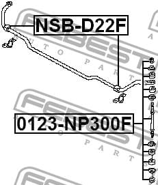Front anti roll bar link Febest 0123-NP300F