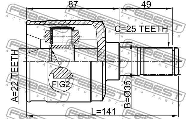 CV joint Febest 1211-ACCMT