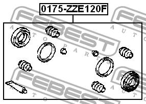 Brake caliper repair kit Febest 0175-ZZE120F