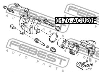 Front brake caliper piston Febest 0176-ACU20F