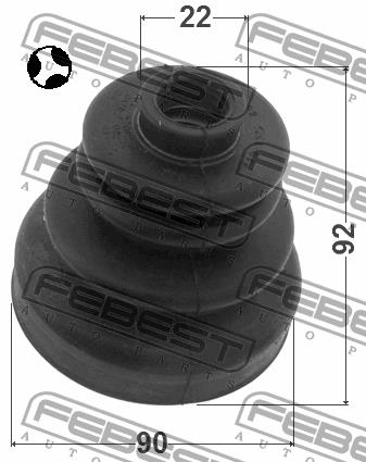 CV joint boot inner Febest 0215-R20T