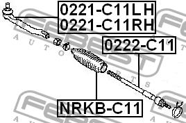 Left tie rod end Febest 0221-C11LH