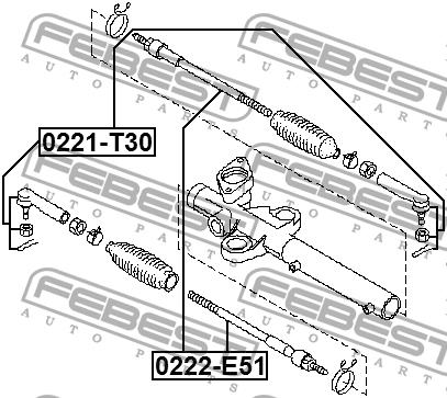 Inner Tie Rod Febest 0222-E51