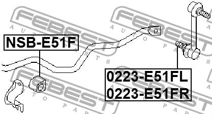 Front anti roll bar link, right Febest 0223-E51FR