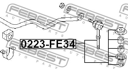 Front anti roll bar link Febest 0223-FE34