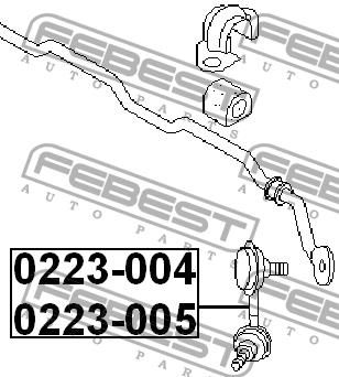Front anti roll bar link, right Febest 0223-004