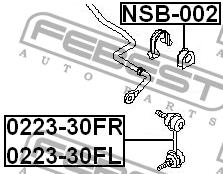 Front anti roll bar link, right Febest 0223-30FR
