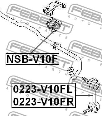 Front Left stabilizer bar Febest 0223-V10FL