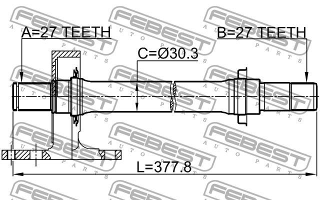Right axle shaft Febest 0312-CRVMTRH