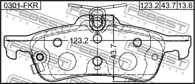 Febest 0301-FKR Brake Pad Set, disc brake 0301FKR