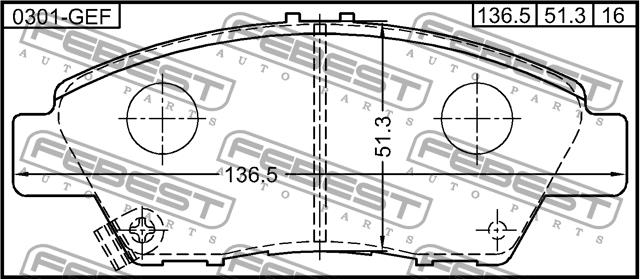 Febest 0301-GEF Brake Pad Set, disc brake 0301GEF