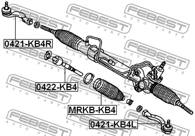 Right tie rod end Febest 0421-KB4R