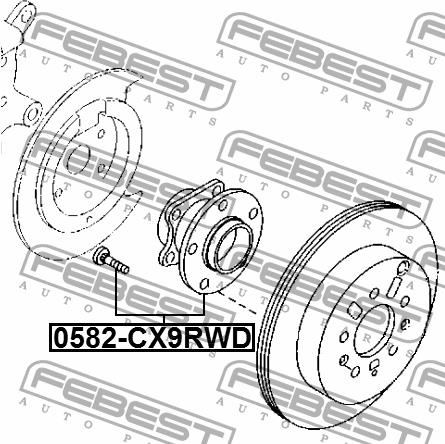 Rear wheel hub Febest 0582-CX9RWD