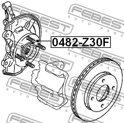 Wheel hub with front bearing Febest 0482-Z30F