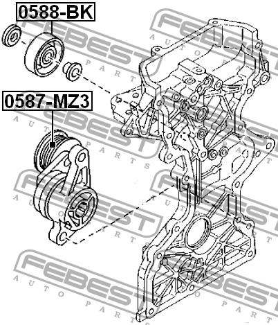 DRIVE BELT IDLER Febest 0588-BK