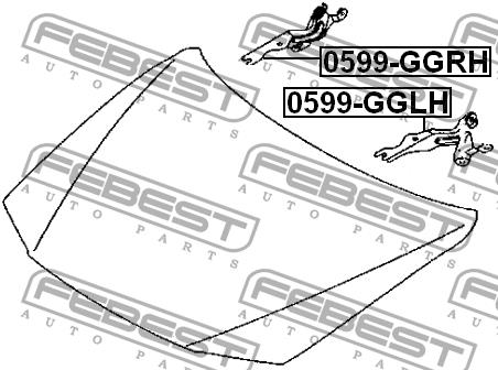 Hood hinge left Febest 0599-GGLH