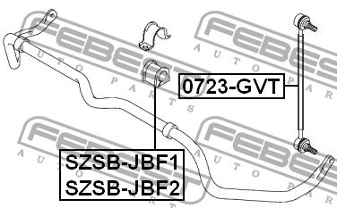 Front anti roll bar link Febest 0723-GVT