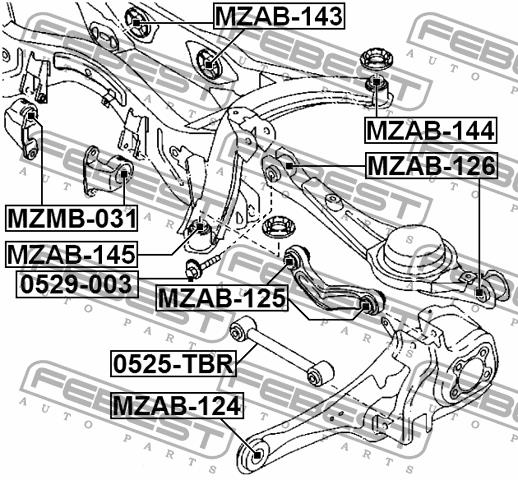 Traction rear transverse Febest 0525-TBR